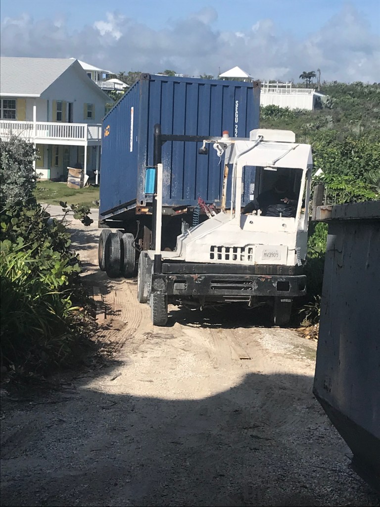 Think Mel Gibson in Mad Max..... I thought I saw a Bahamian riding on the box to protect the load from Master Blaster!